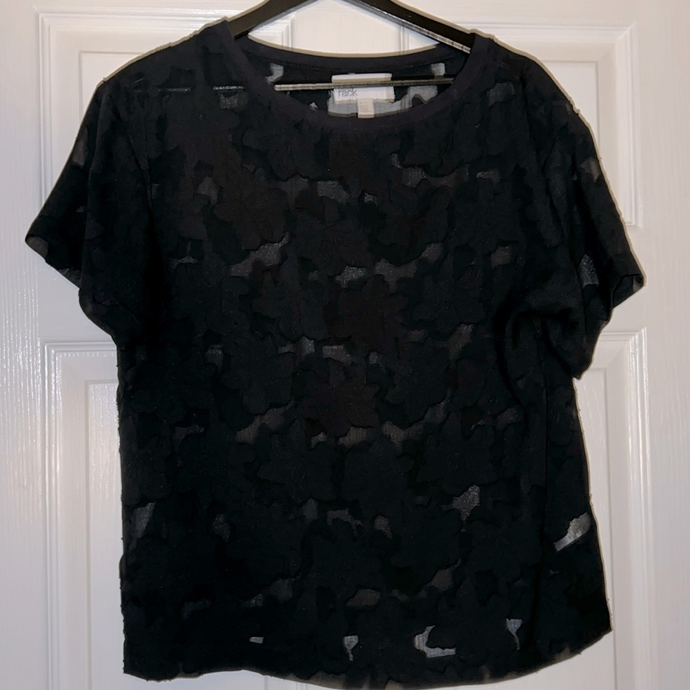 Nordstrom Rack Sheer Black Textured Blouse-size Small, EUC